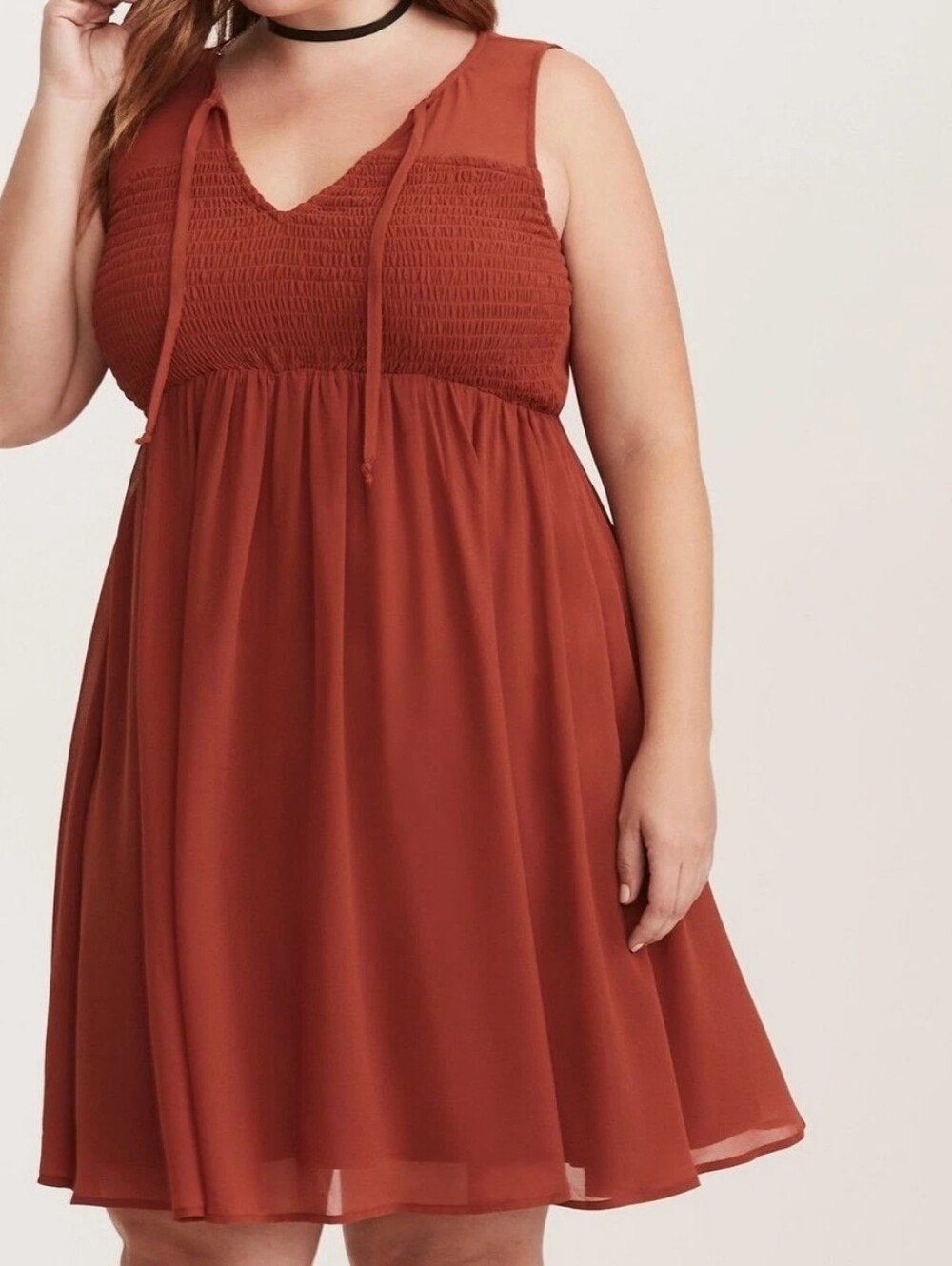 Torrid Rust Chiffon Smocked Tank Dress – Plus Size 4X